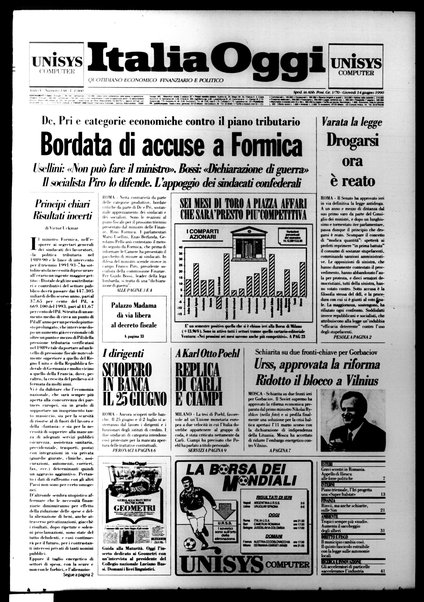 Italia oggi : quotidiano di economia finanza e politica